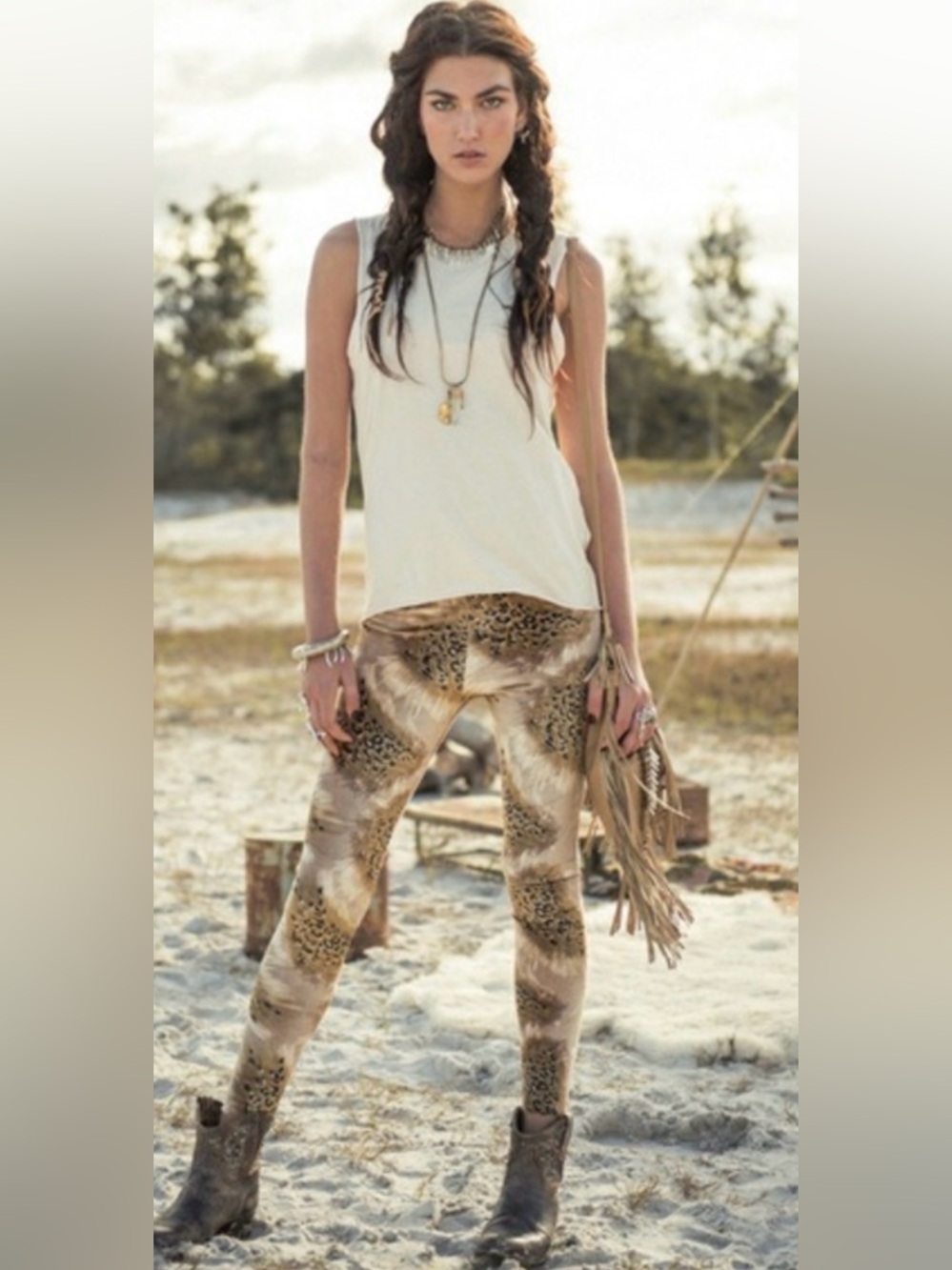 Savanna leopard velvet leggings